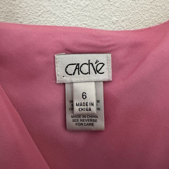 Vtg Cache Dress Womens 6‎ Floral Floor Length Gown Silk Chiffon Remnants FLAWED - Picture 7 of 16